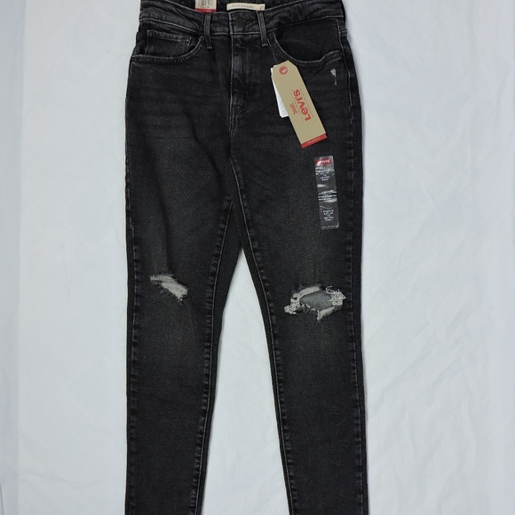 levi's black distressed jeans